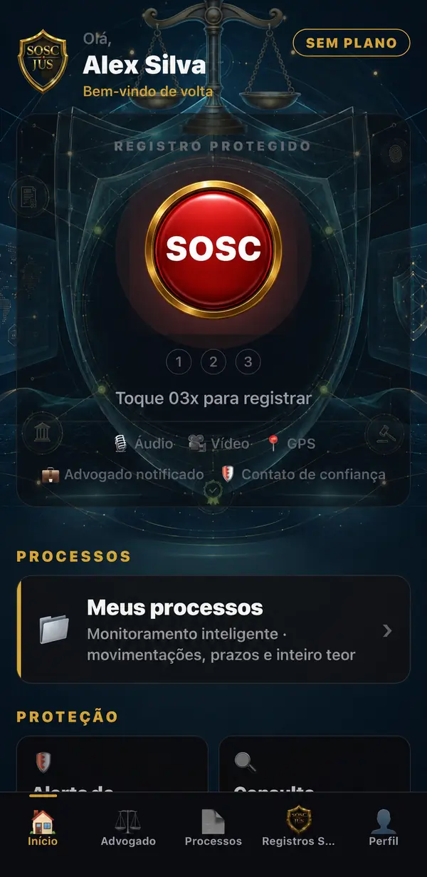 Tela do SOSC JUS: u-inicio